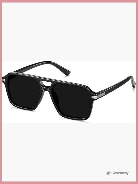 Retro Aviator Sunglasses Square Frame UV400 Lenses main image 7